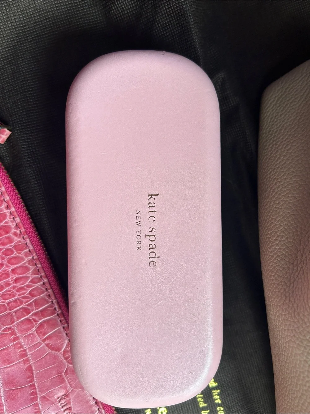 Kate Spade Cream Leather Tote Bag with Pink Accessories